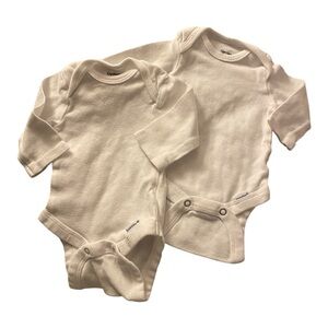 Gerber Organic Newborn Two Cotton Baby Onesies - White